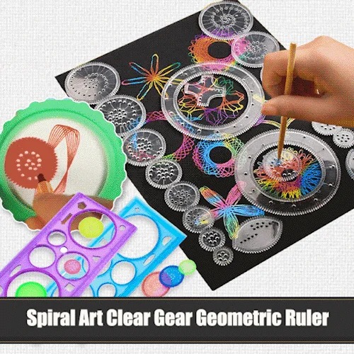 🌈Spiral Art Clear Gear Geometric Ruler(22PCS)