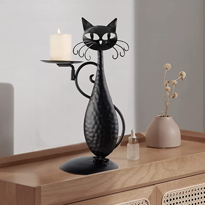😺Black Cat Candle Holder