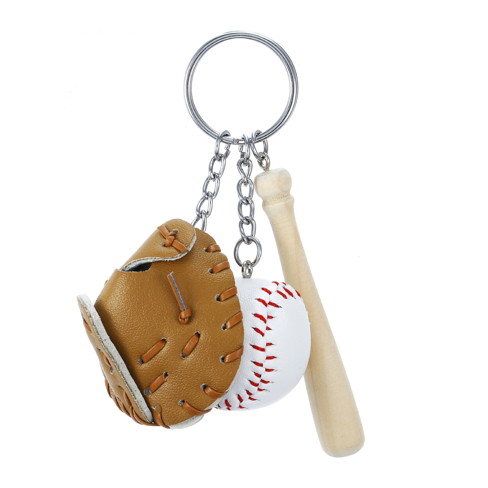 Mini Baseball Glove Set Charm Keychain