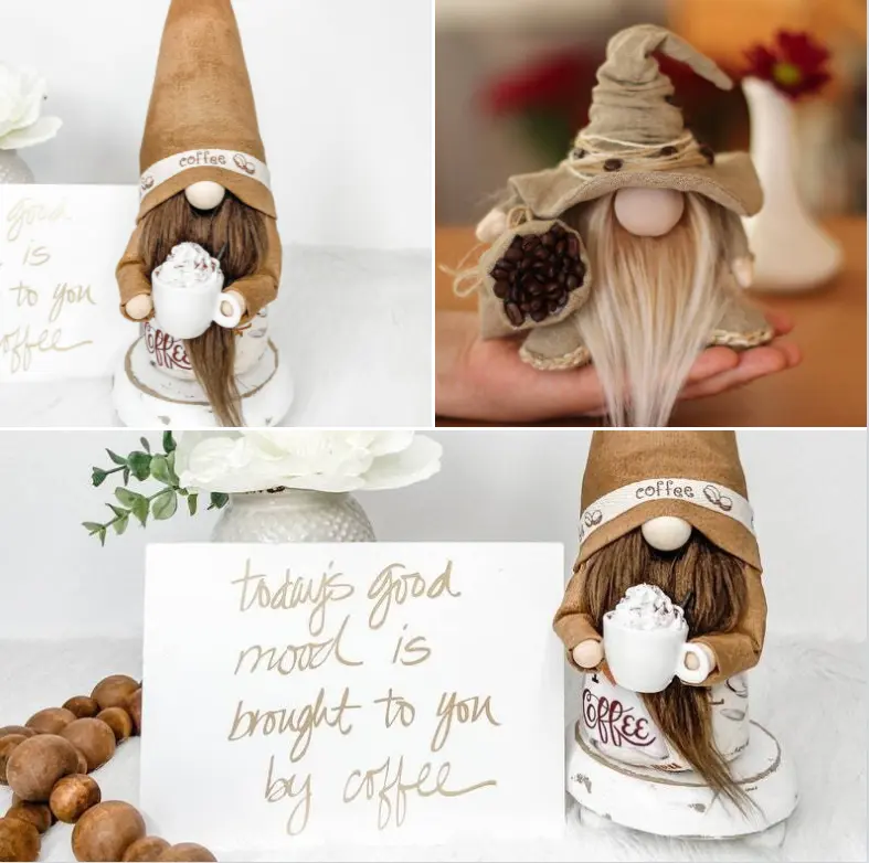 Coffee Gnome--Coffee Tiered Tray Gnome,Coffee Lover Gift☕