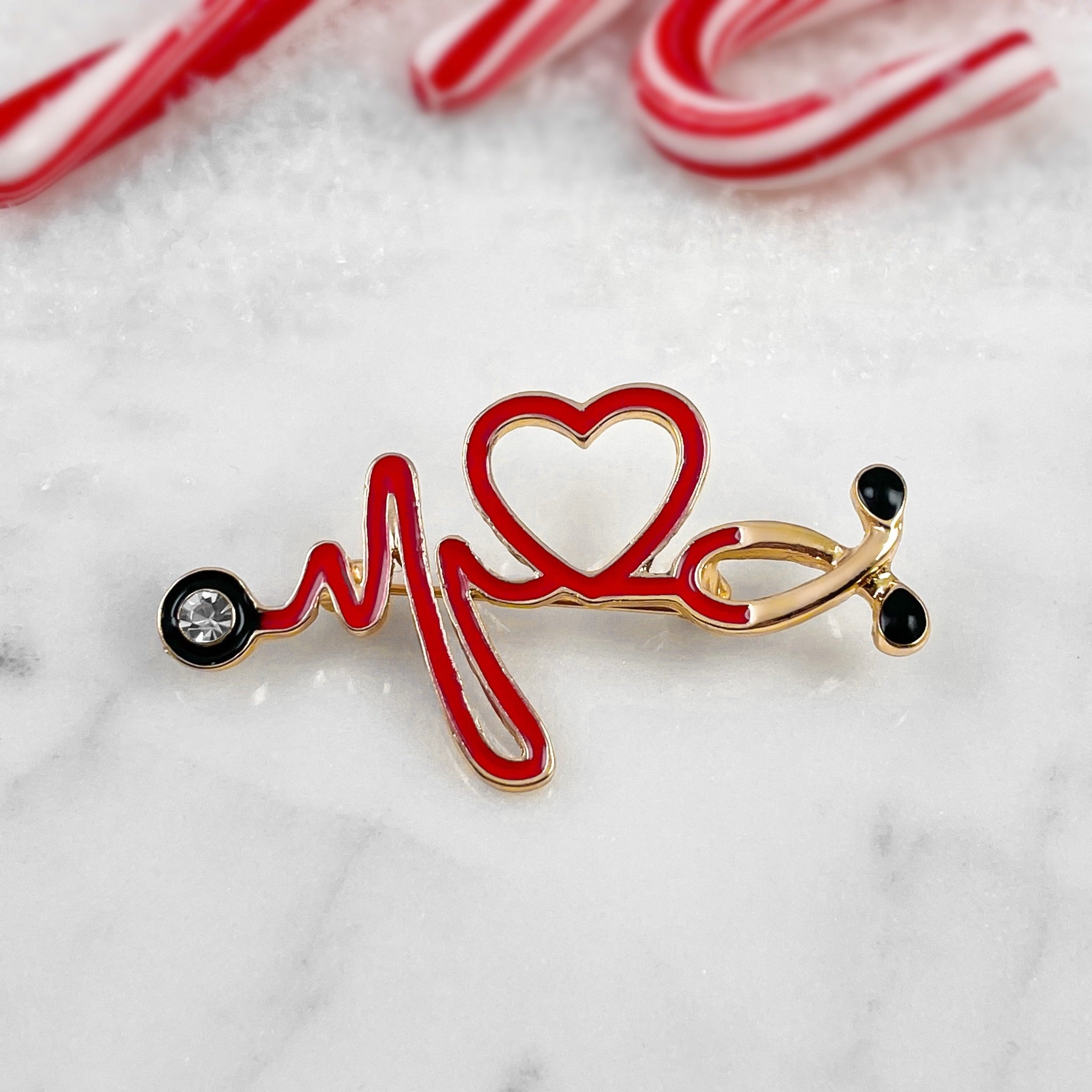 Stethoscope Heartbeat Pin