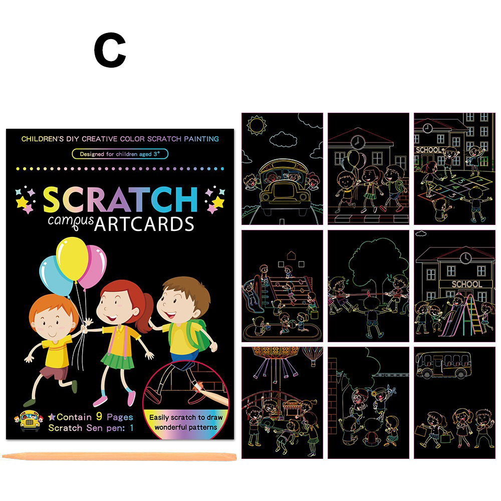 🎨DIY Paint Scraping Magic Scratch Paper Art Cards 🌈