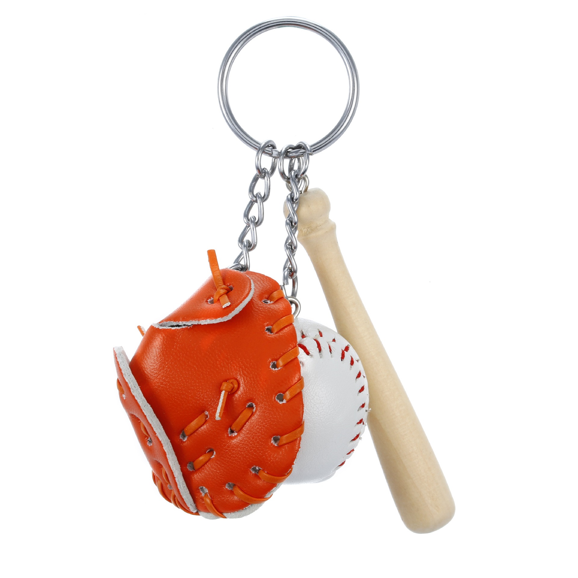 Mini Baseball Glove Set Charm Keychain