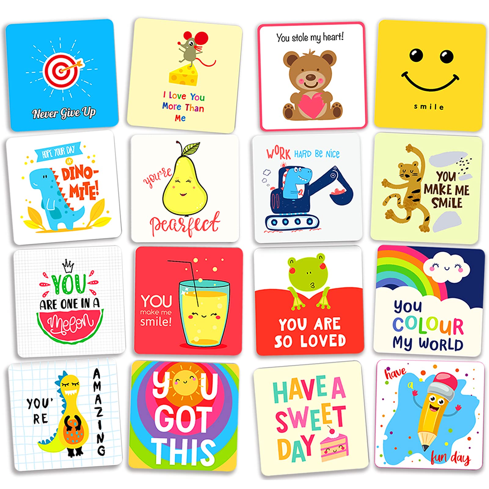 🔥NEW ARRIVAL🌈Pack of 60 Motivational Lunch Cards for Kids🎁
