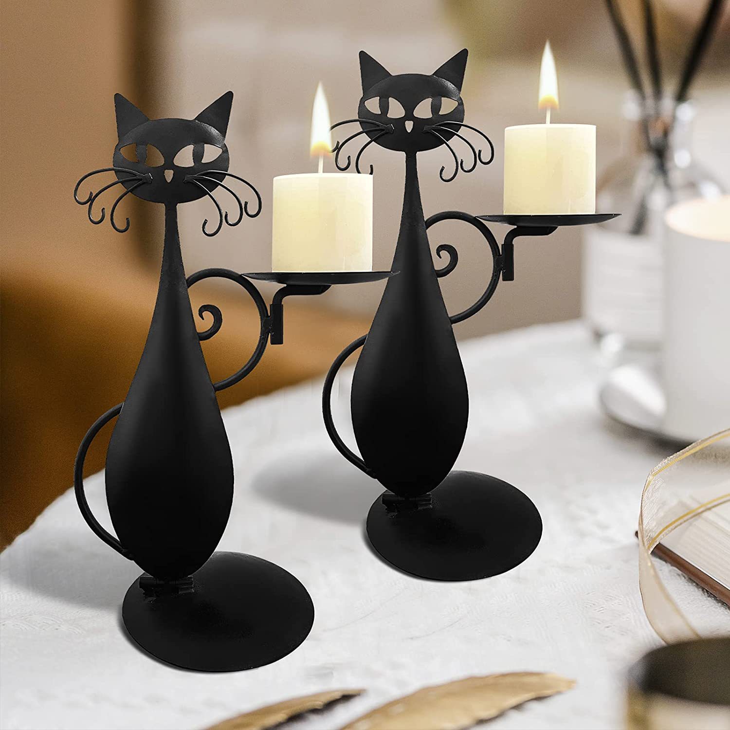 😺Black Cat Candle Holder