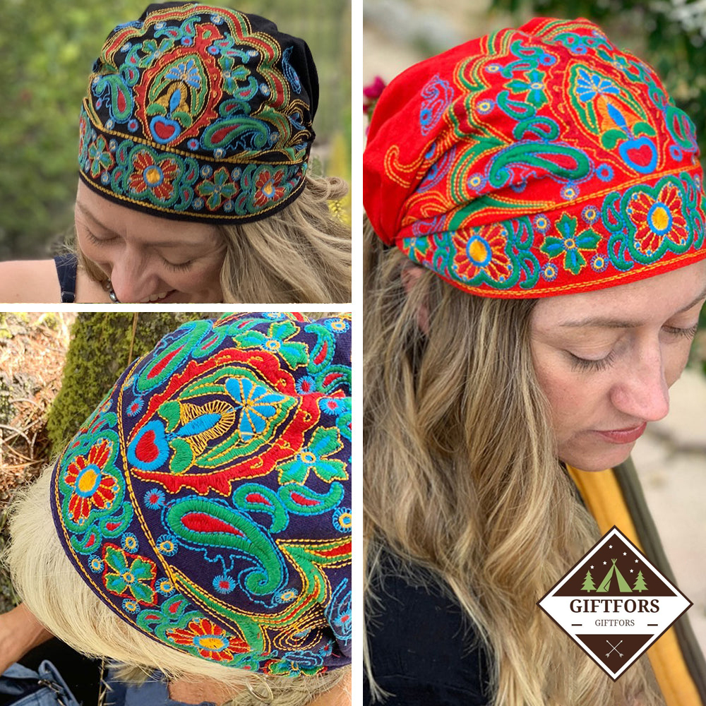 Embroidered Bandana Caps