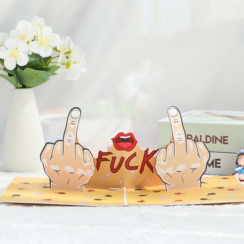 3D Funny Middle Finger Card