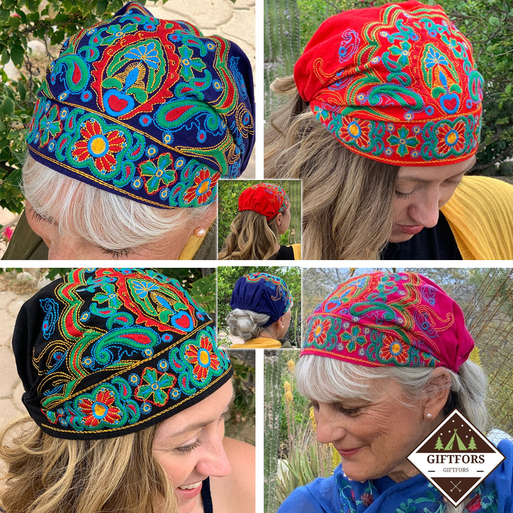 Embroidered Bandana Caps
