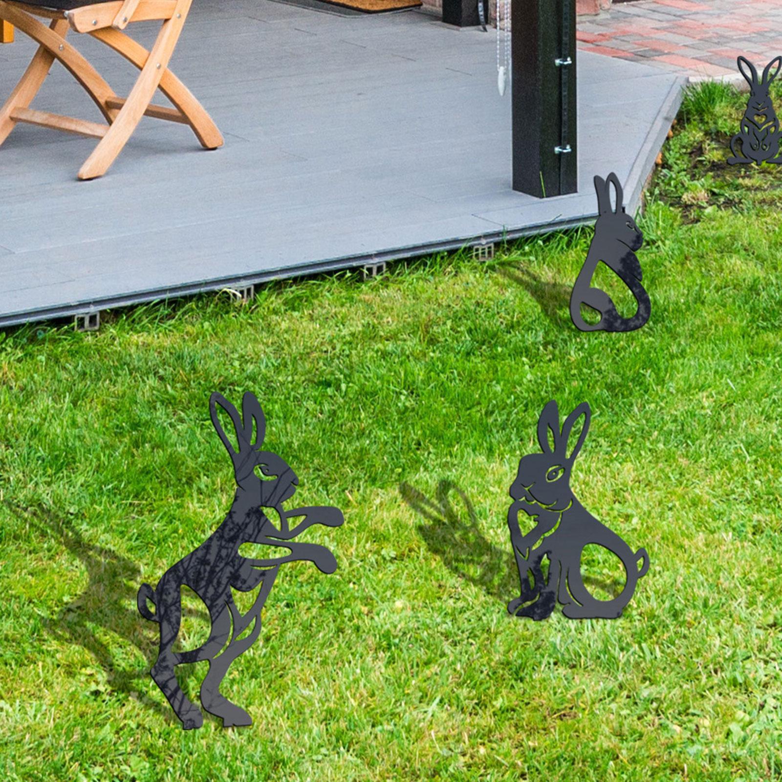 Garden Metal Rabbit Yard Art
