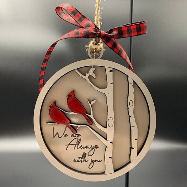 Handmade memorial ornament with Cardinals- We Are Always With You💖