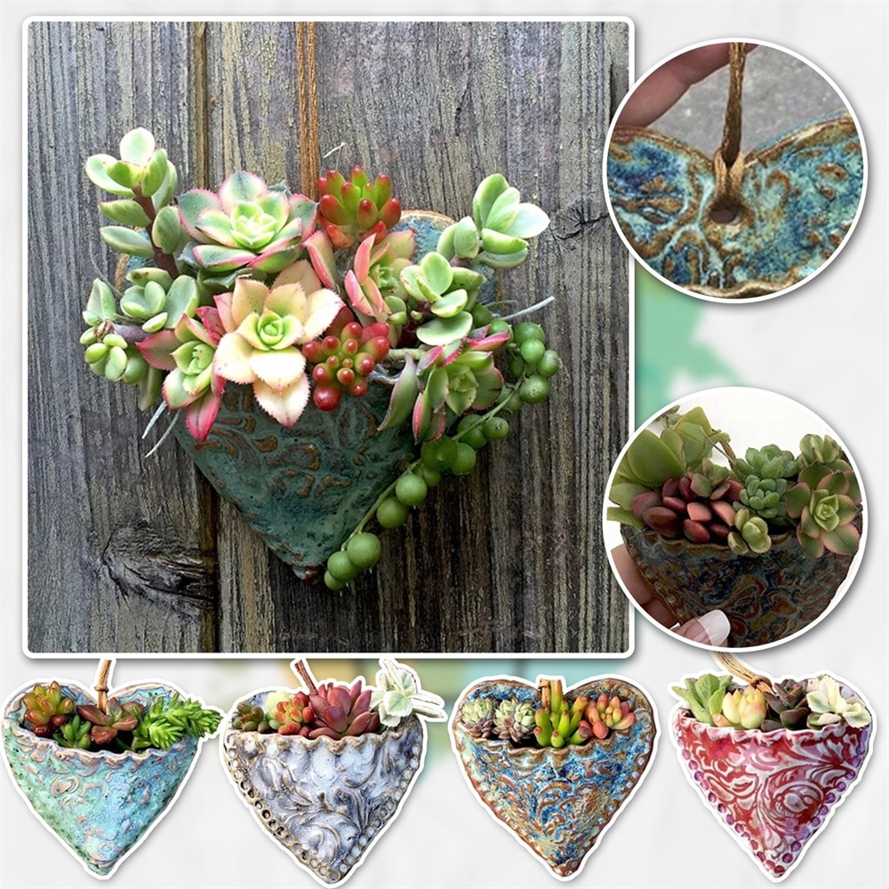 🌱PLANTING SUCCULENT HEART POCKET PLANTER🌱