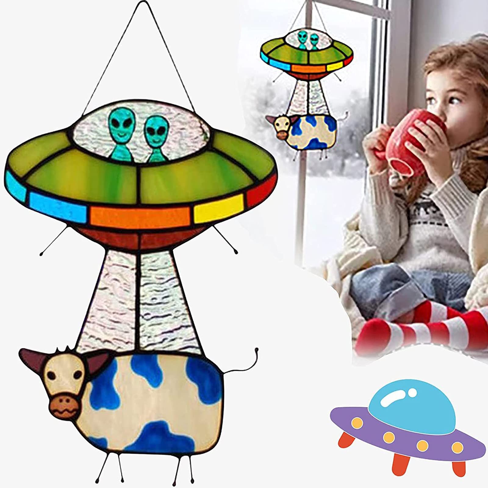 👽UFO Alien Cow Pendant