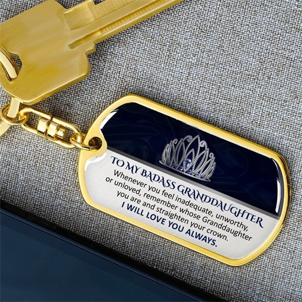 ⚡50% OFF-Black Friday Sale🔥 To My Badass Granddaughter - Keepsake for Granddaughter Keychain
