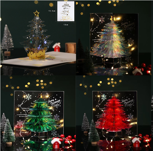 Last Day Hot Sale-40% OFF 🎄(4PCS/SET)Special 3D Christmas Handmade Cards