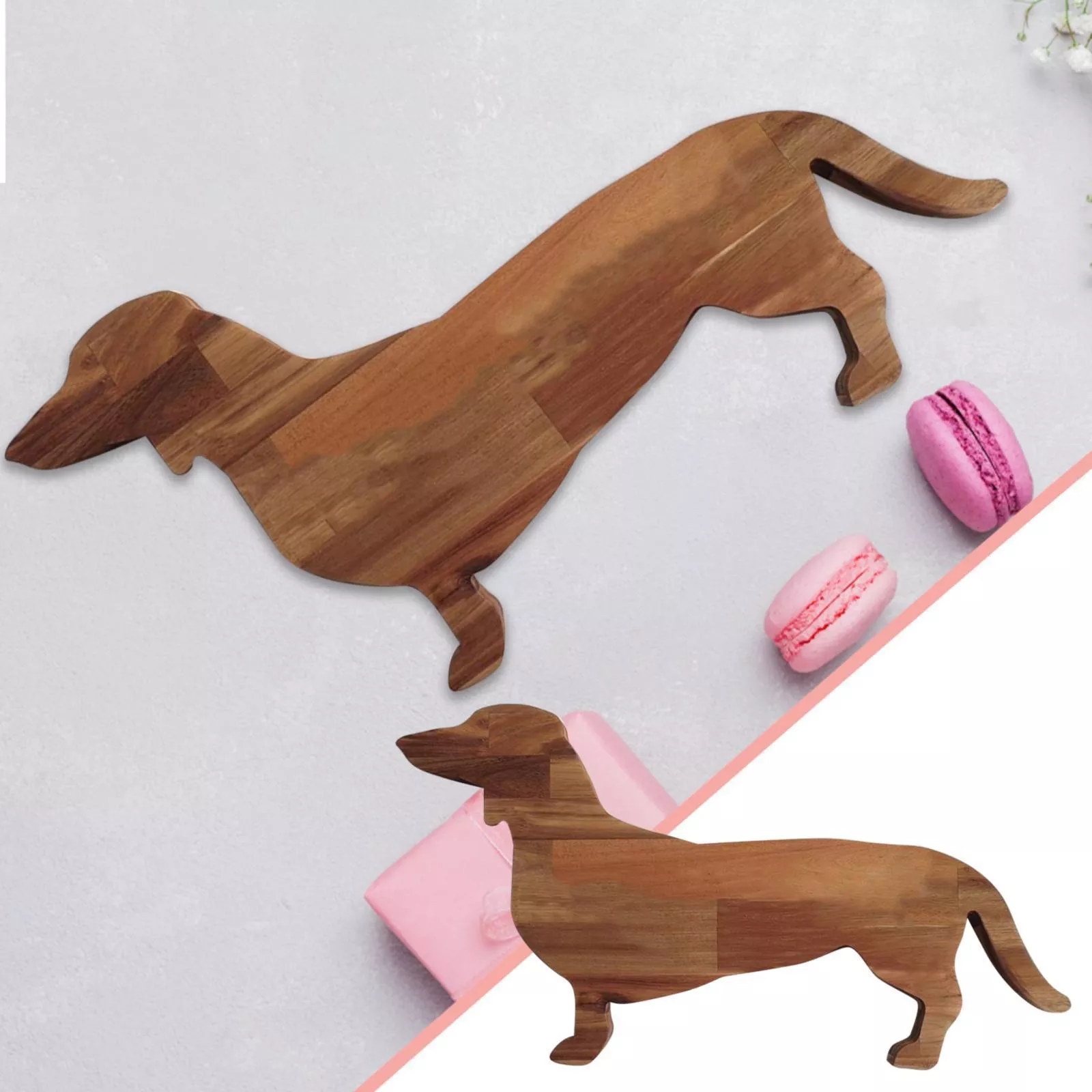 🐶Wooden Dachshund Dog Dinner Plate
