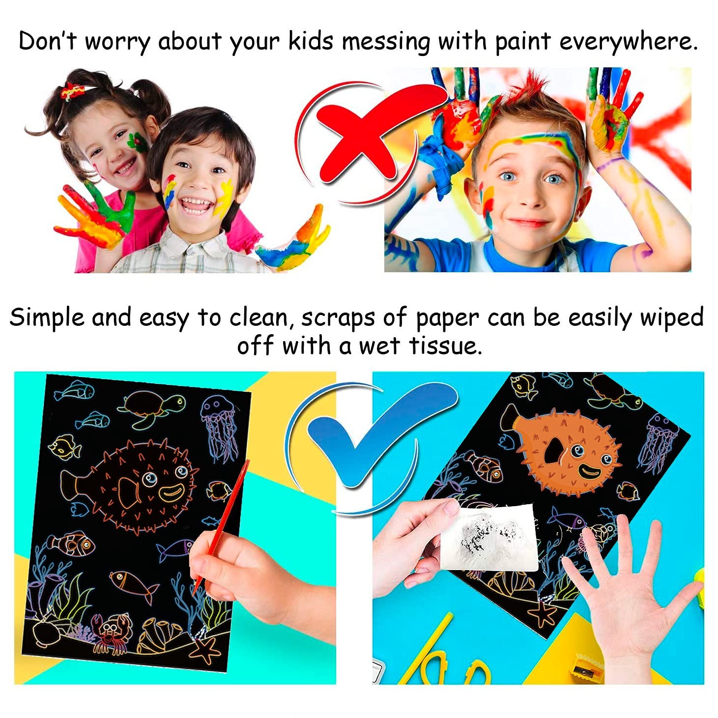 🌈DIY Colourful Magic Scraping Scratch Art Drawing Paper🌈