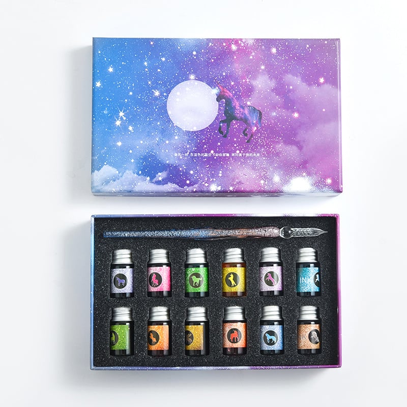 2023 Calligraphy Glass Dip Pen Ink Set