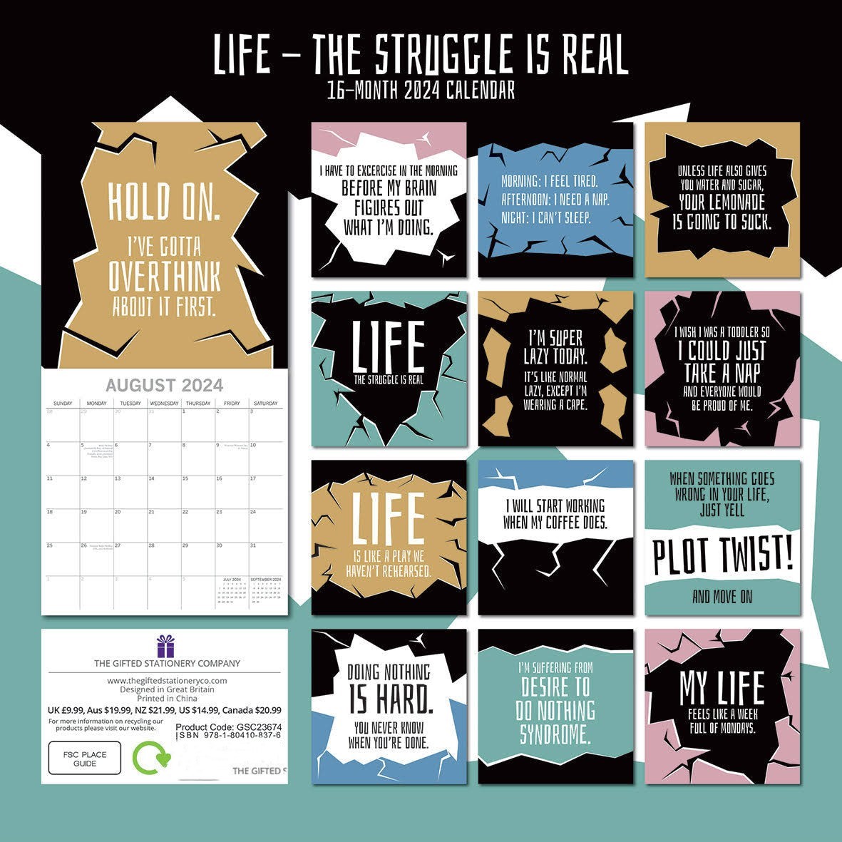 🔥Hot Sale 50% Off🔥 Life The Struggle is Real 2024 Wall Calendar 
