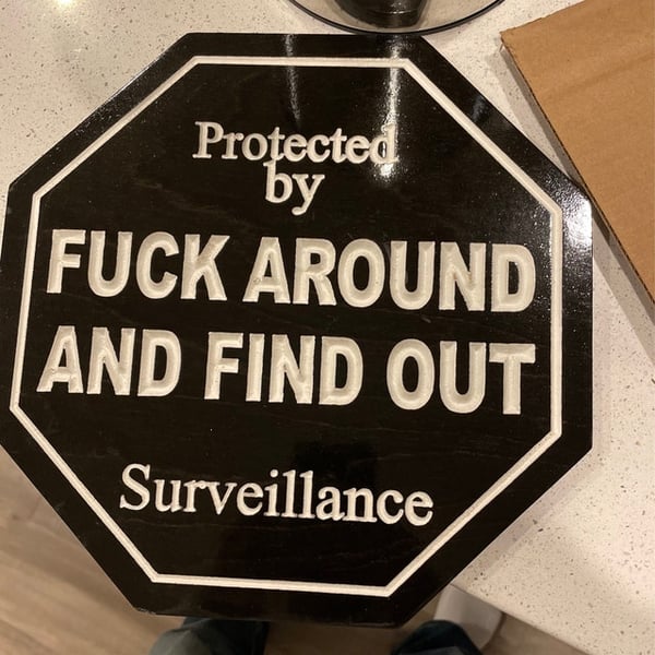 New Year Promotion 49%OFF🎁Security Sign Fuck Around and Find Out Sign