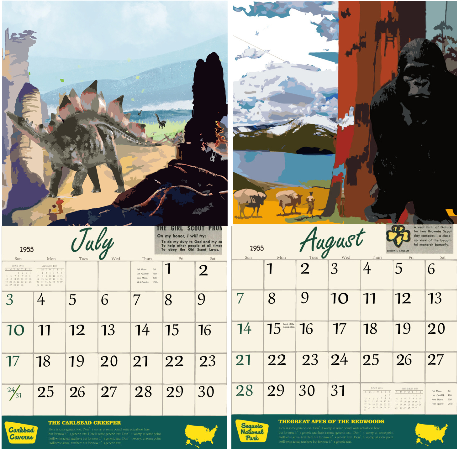 🎁2023 National Park Monsters Calendar, Alternate Histories