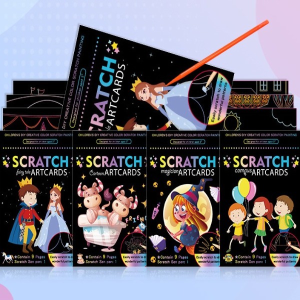 🌈DIY Colourful Magic Scraping Scratch Art Drawing Paper🌈