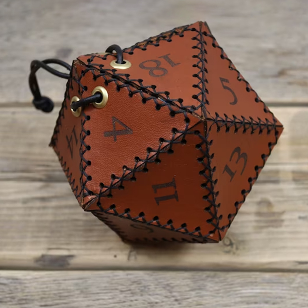 🎄Christmas Sale - Leather D20 Dice Bag