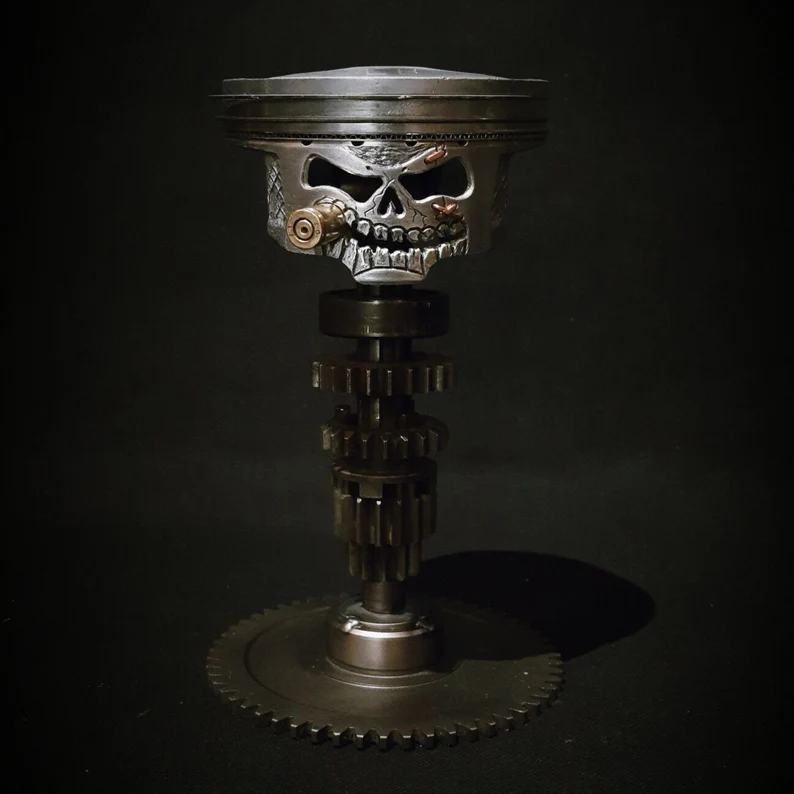 Piston Skull Face Sculpture💀