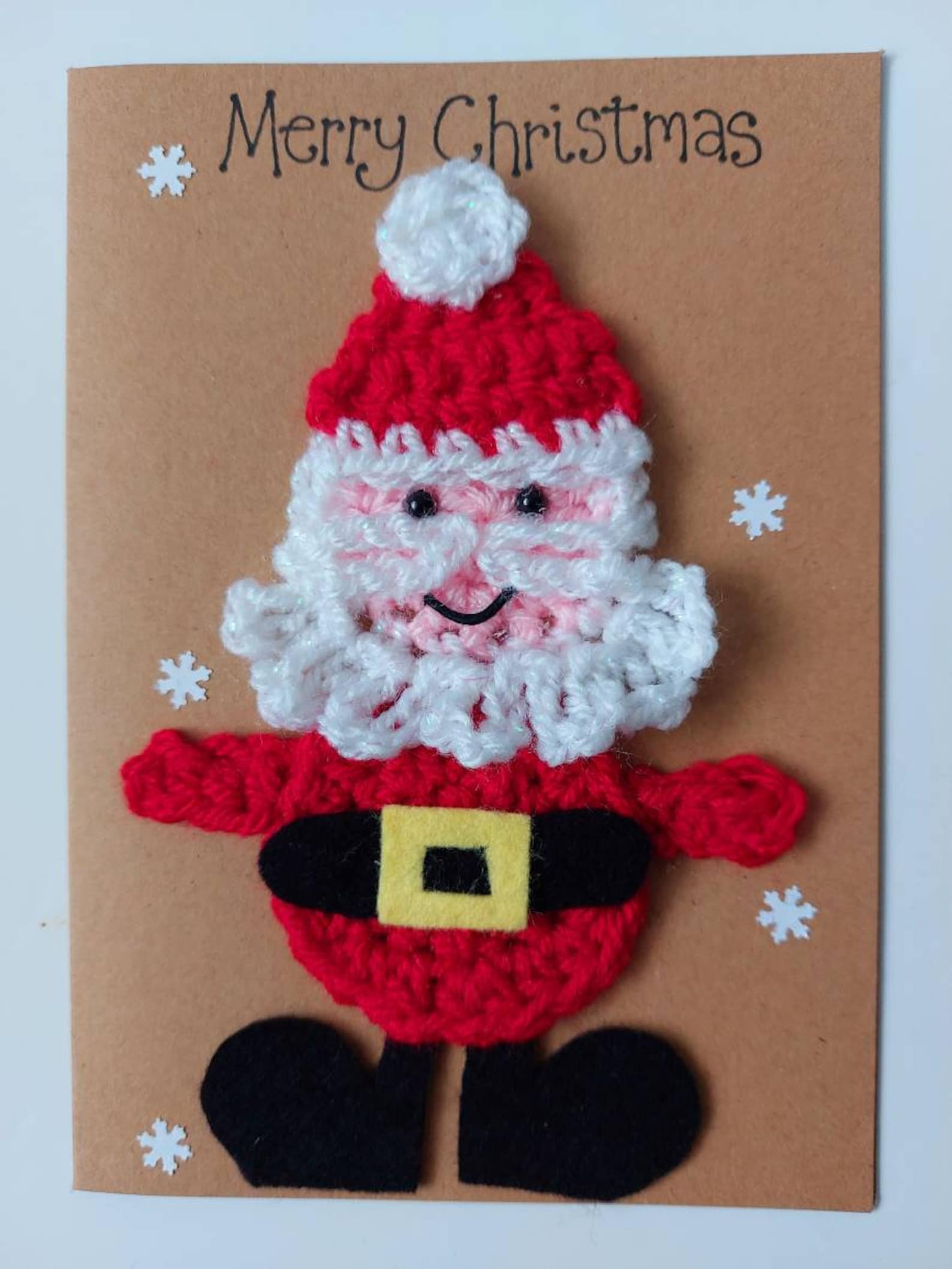 Crochet-handmade Christmas cards(6 cards)