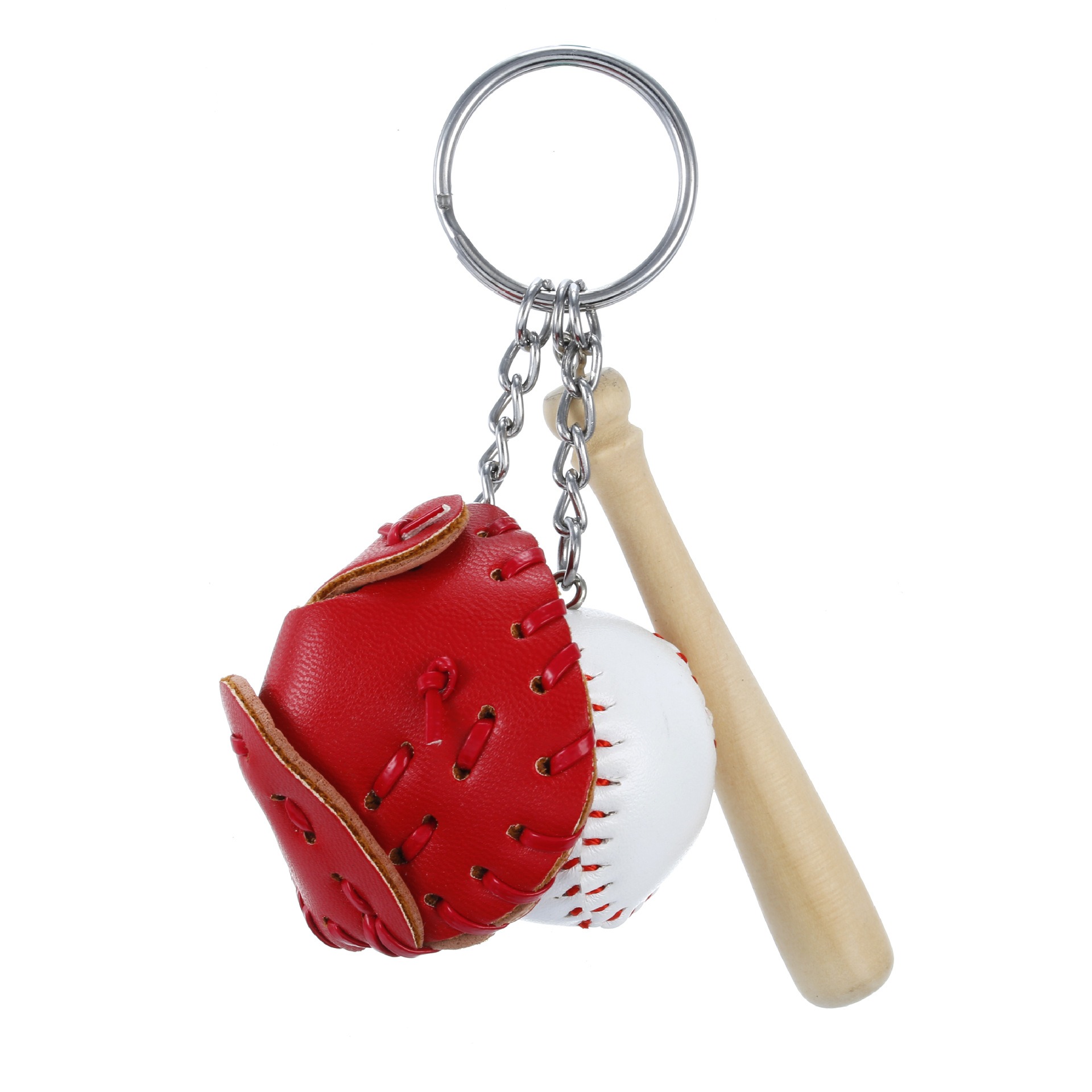 Mini Baseball Glove Set Charm Keychain
