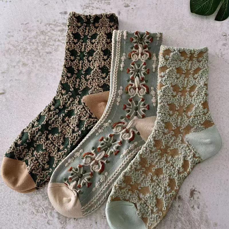 🔥 Hot Sale 50% OFF💚5 Pairs Womens Floral Cotton Socks