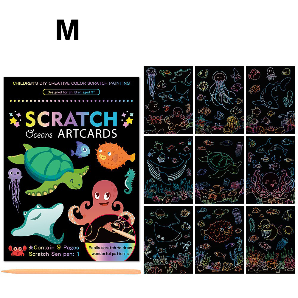 🎨DIY Paint Scraping Magic Scratch Paper Art Cards 🌈