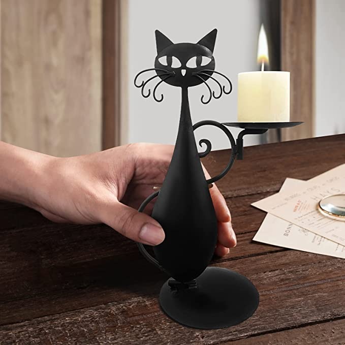 😺Black Cat Candle Holder