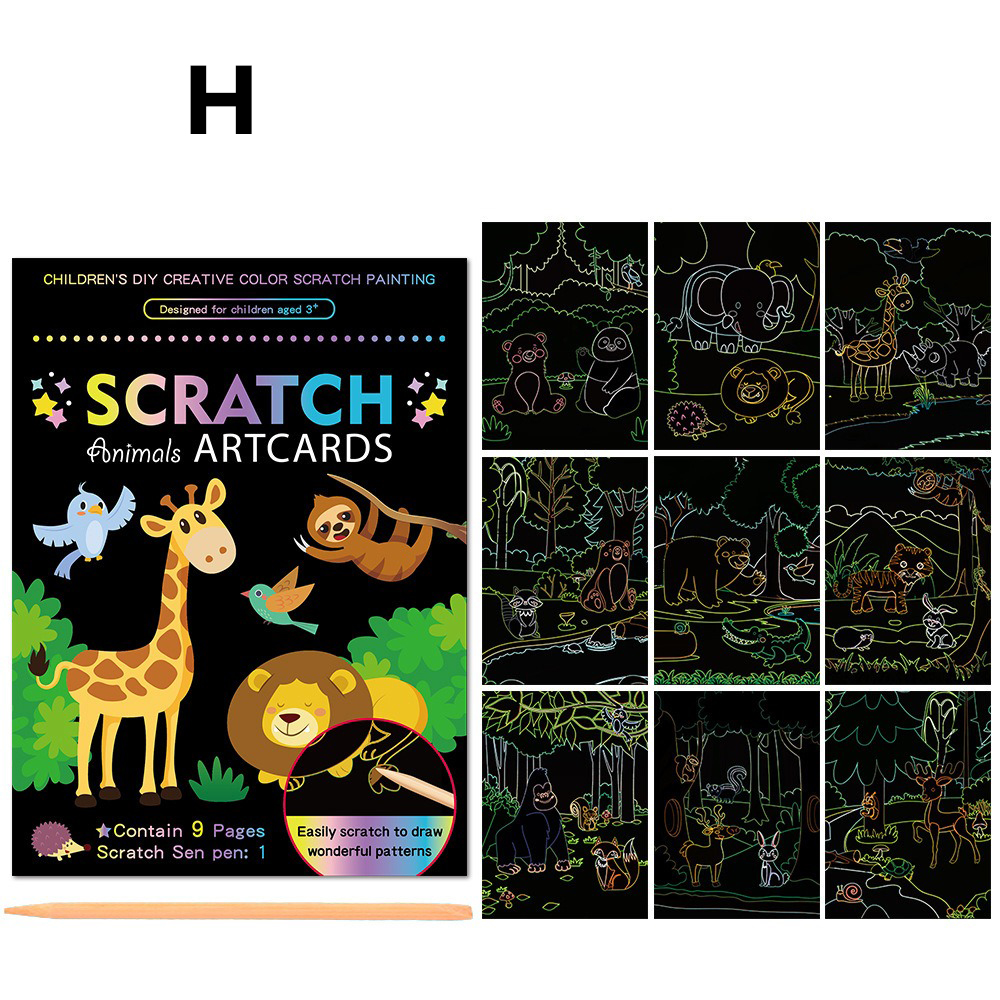 🎨DIY Paint Scraping Magic Scratch Paper Art Cards 🌈