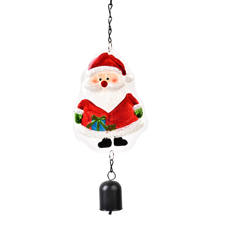 Cute Christmas Wind Chimes Wrought Iron Hang Pendant
