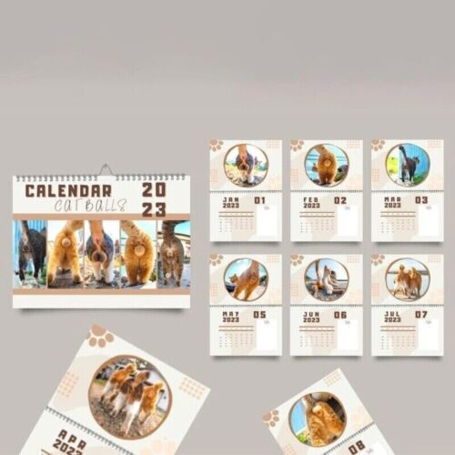 🔥Hot Sale 50% OFF🤣2023 Funny Gift Cats Buttholes Calendar