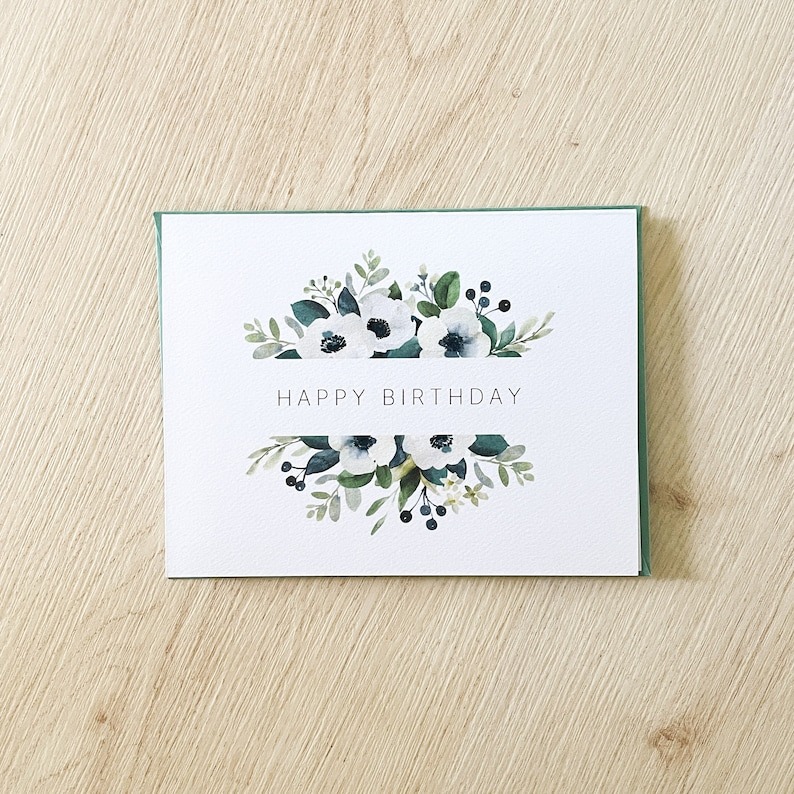 Watercolor flower animal scenery baby card