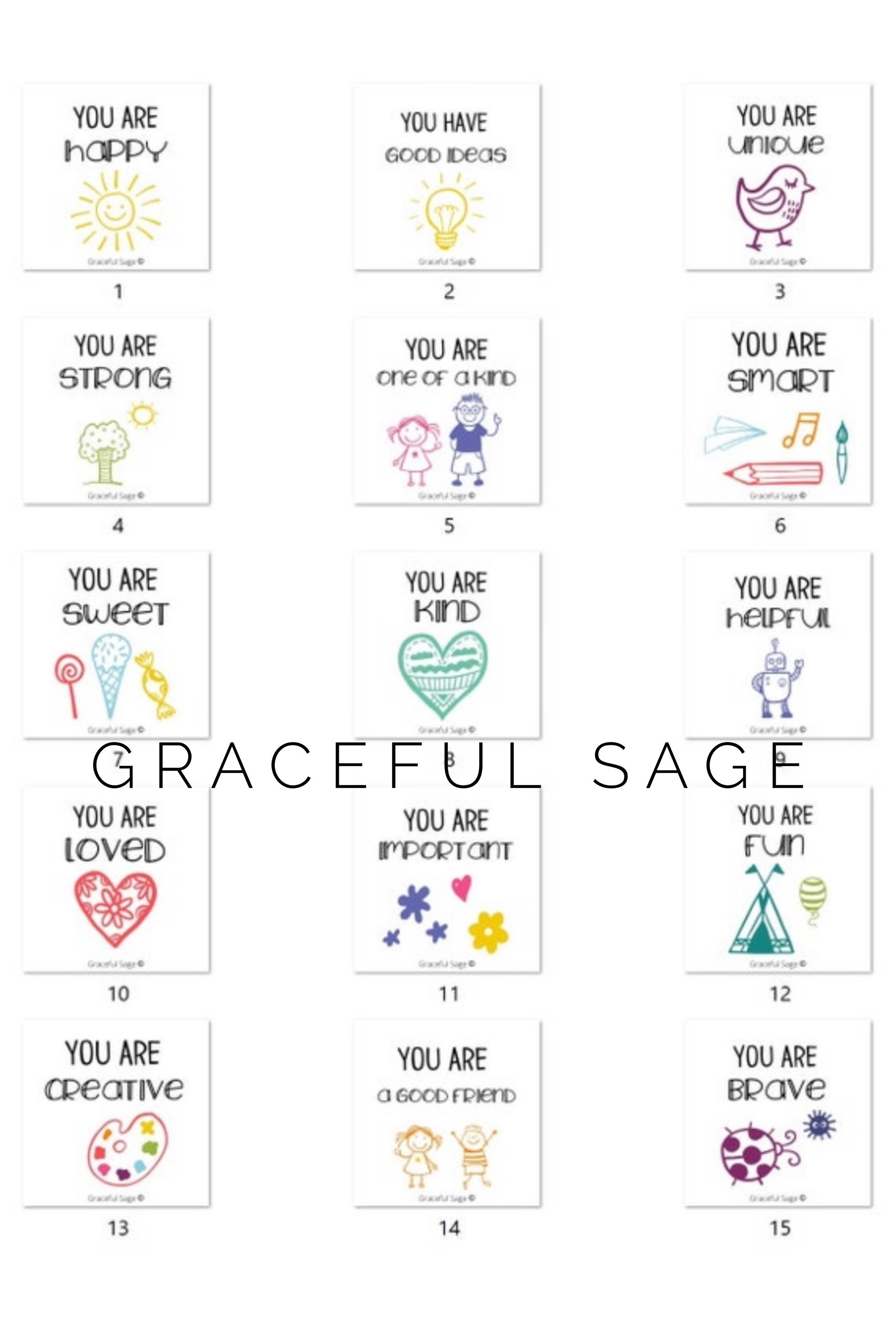 45 Lunch Box Kids Positive Affirmations