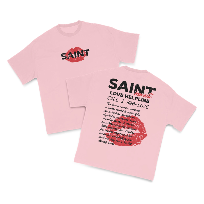 Love Helpline Print T-shirt - Pink - US16-18(2XL) - image 9