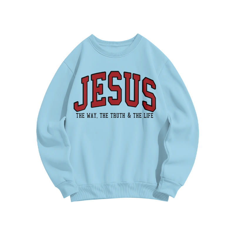 Unisex Jesus The Way The Truth & The Life Print Sweatshirt - Blue - US16-18(2XL) - image 6
