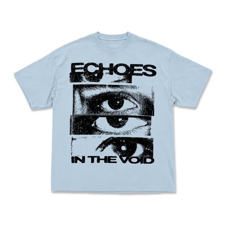Echoes In The Void Eye Graphic Streetwear T-Shirt - Light Blue - US16-18(2XL) - image 5