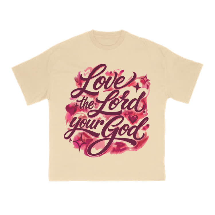 Love The Lord Your God Print T-shirt - Apricot - US16-18(2XL) - image 5