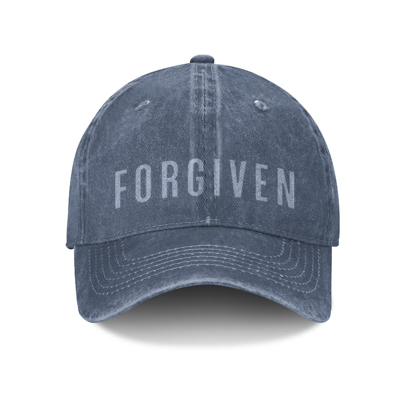 Unisex Forgiven Print Washed Cap - Blue - one size - image 5