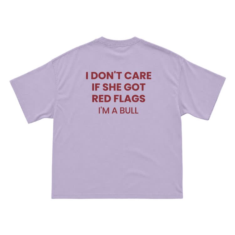 I Don't Careif She Gotred Flags'm Abull Graphic Print T-Shirt - Purple - US16-18(2XL) - image 5