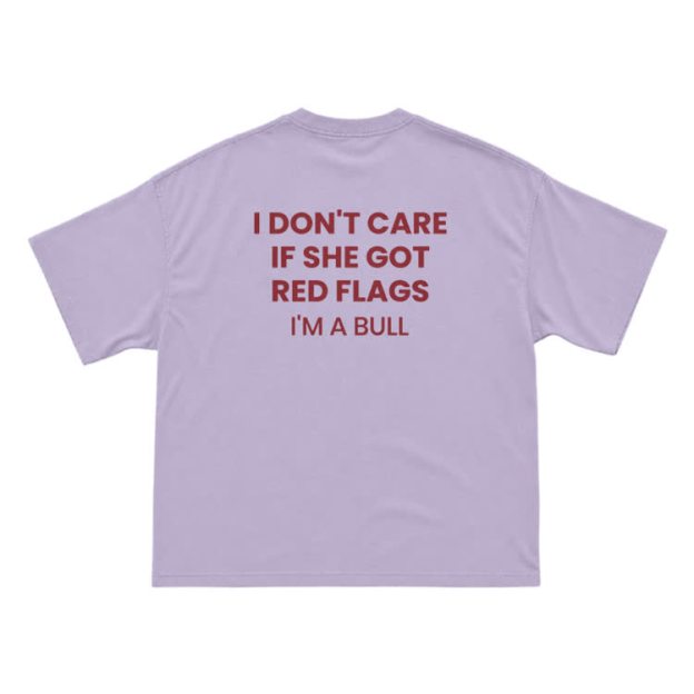 I Don't Careif She Gotred Flags'm Abull Graphic Print T-Shirt - Purple - US16-18(2XL) - image 5