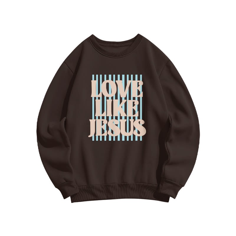 Unisex 100% Cotton Love Like Jesus Print Sweatshirt - Coffee - US16-18(2XL) - image 4