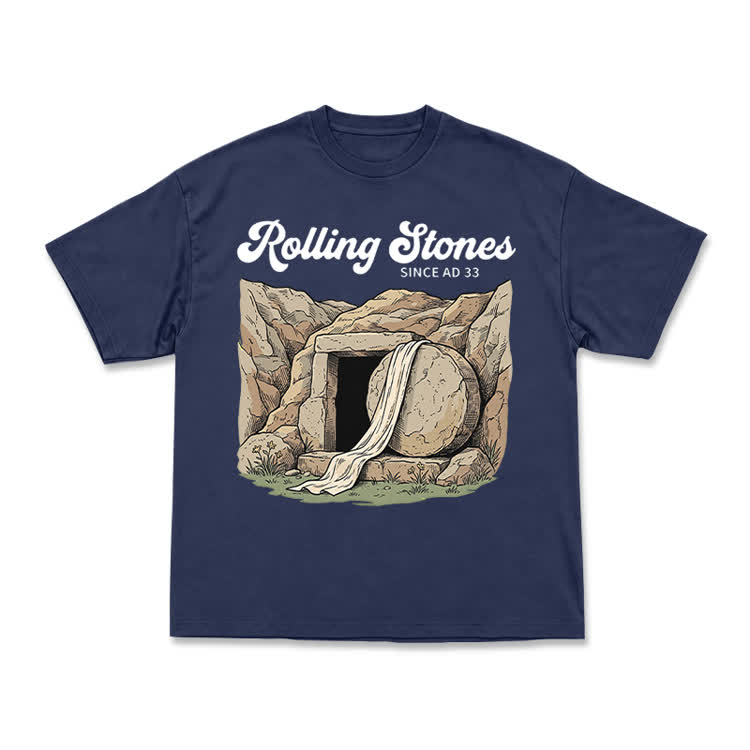 Vintage Rolling Stones Cave Graphic T-Shirt - Navy Blue - US16-18(2XL) - image 14