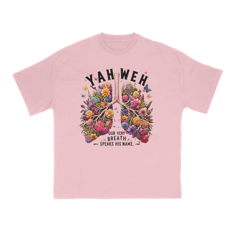 Yahweh Our Very Breath Speaks His Name Print T-shirt - Pink - US16-18(2XL) - image 8