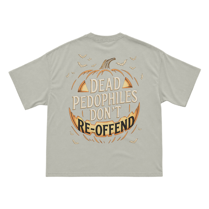 Halloween Pumpkin Statement Print T-Shirt - Warm Grey - US16-18(2XL) - image 5