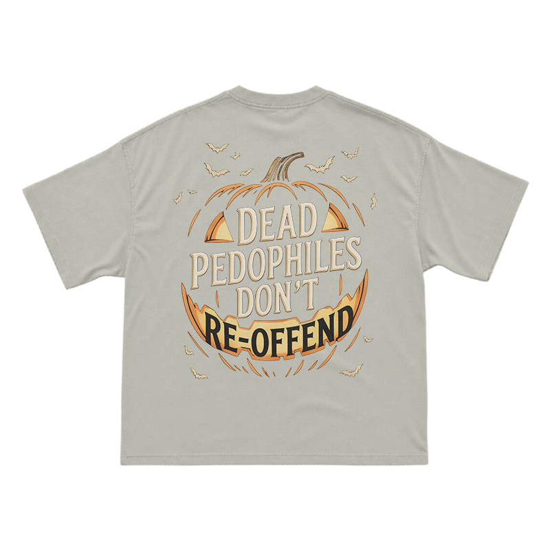 Halloween Pumpkin Statement Print T-Shirt - Warm Grey - US16-18(2XL) - image 5