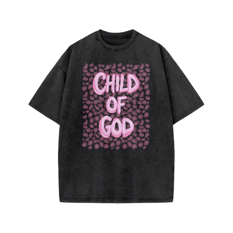 Child Of God Leopard Print Acid Washed T-shirt - Black - US20-22(3XL) - image 3